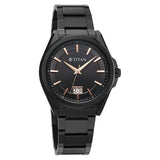 Titan Classique Big Date Analog with Black Dial Black Watch for Men 90219nm01