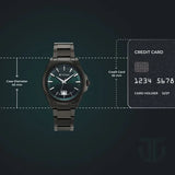 Titan Classique Big Date Analog with Green Dial Dark Gun Stainless Steel Strap Watch for Men 90219qm01