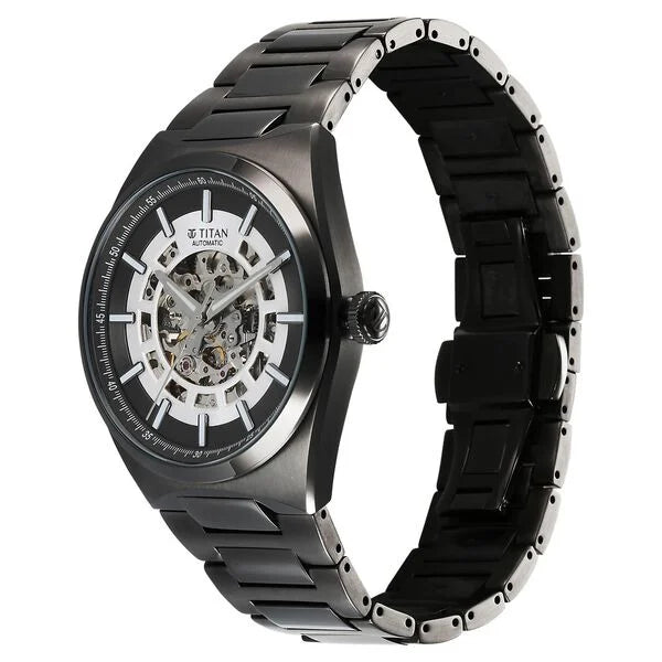 Titan Nexus Skeletal Automatic Analog Watch for Men - 90221QM02 - KRISHNA WATCH COMPANY