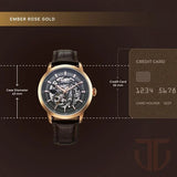 Titan Phoenix Skeletal Automatic Analog with Gun Dial Brown Leather Strap Watch for Men 90223wl01 - KRISHNA WATCH COMPANY