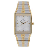 Titan Quartz Analog with Date Silver Dial Stainless Steel Strap Watch for Men 9151BM01