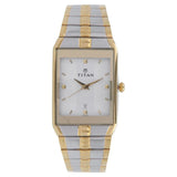 Titan Quartz Analog with Date Silver Dial Stainless Steel Strap Watch for Men 9151BM01