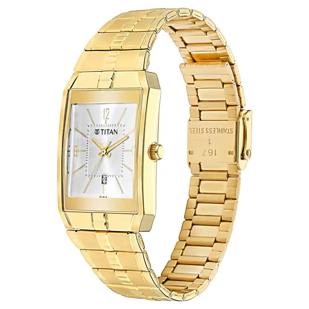 Titan White Dial Metal Strap Watch 9151YM06 - KRISHNA WATCH COMPANY