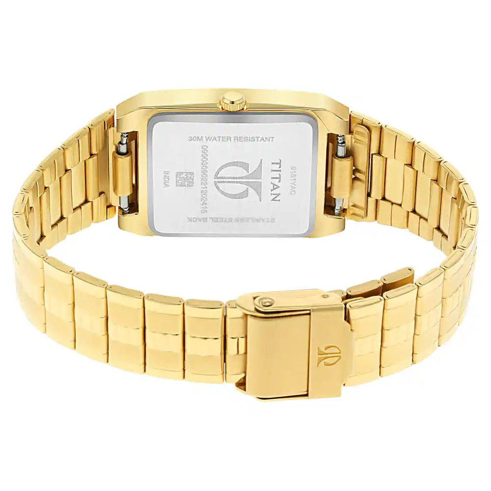 Titan White Dial Metal Strap Watch 9151YM06 - KRISHNA WATCH COMPANY