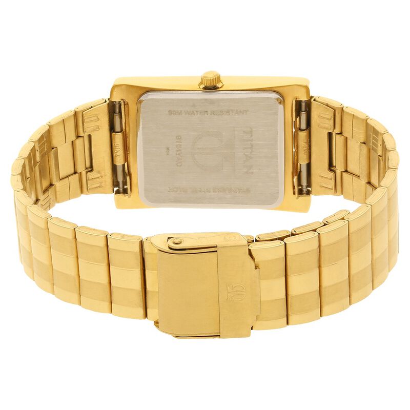 Titan Champagne Dial Analog with Date Metal Strap Watch for Men 9154YM02 - KRISHNA WATCH COMPANY