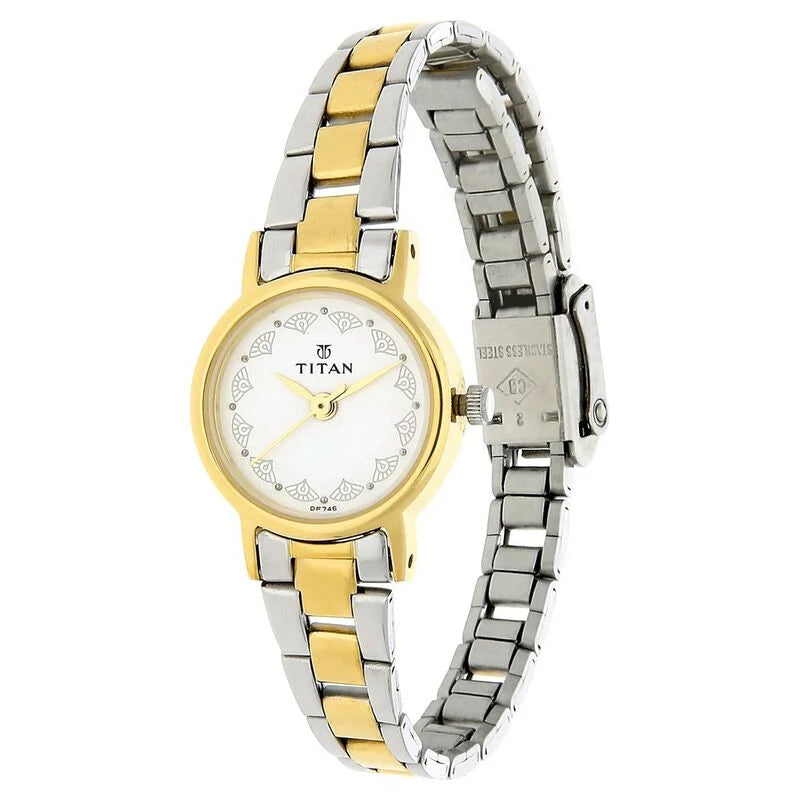 Titan Quartz Analog White Dial Stainless Steel Strap Watch for Women / 917BM01 - KRISHNA WATCH COMPANY