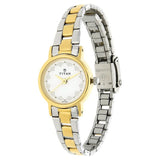 Titan Quartz Analog White Dial Stainless Steel Strap Watch for Women / 917BM01