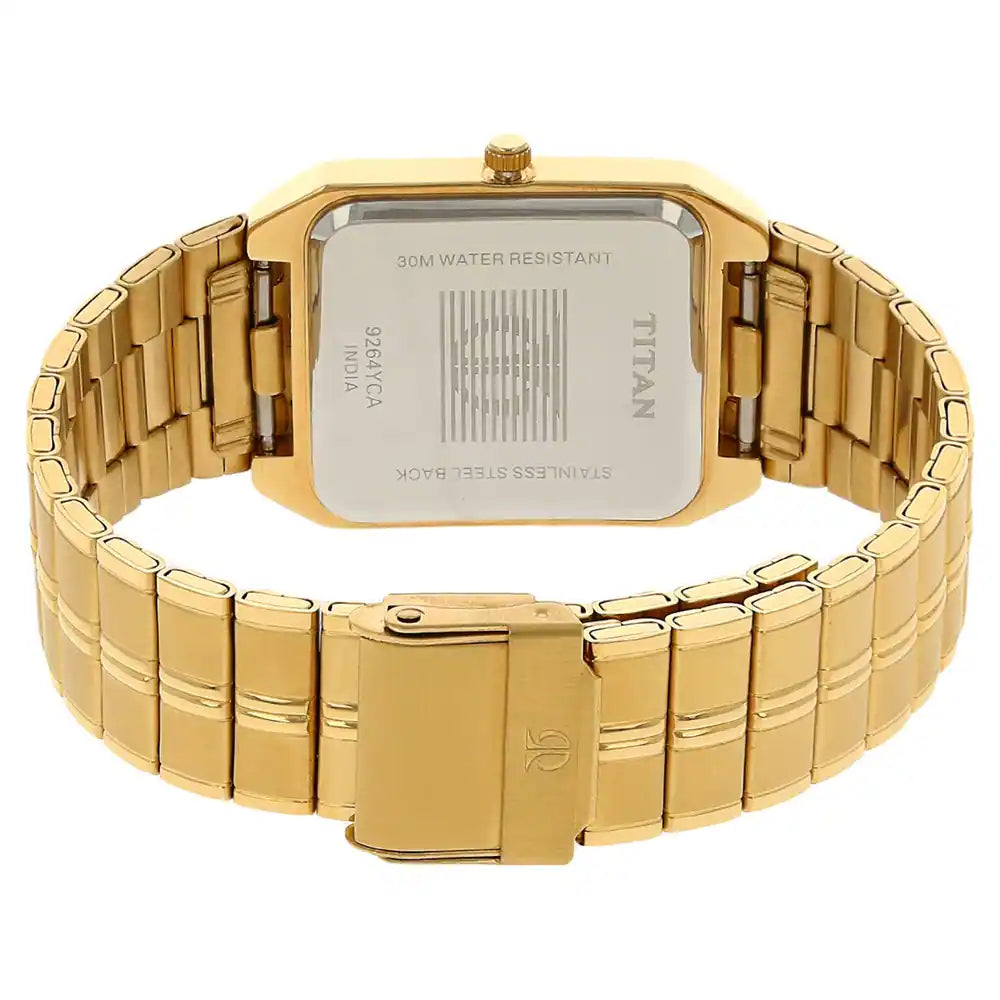 Titan White Dial Golden Metal Strap Watch NN9264YM01 (A741A) - KRISHNA WATCH COMPANY