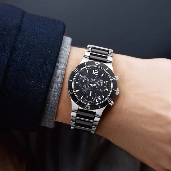 Xylys Swiss Analog Stainless Steel Black Dial Watch for Men 9295dm04 - KRISHNA WATCH COMPANY