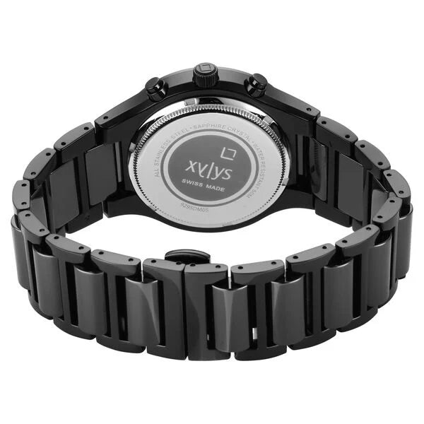 Xylys Swiss Chronograph Stainless Steel And Ceramic Strap Black Dial Watch For Men 9295dm05