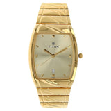 Titan Rectangle Champagne Dial Analog with Date watch for - 9315YM02