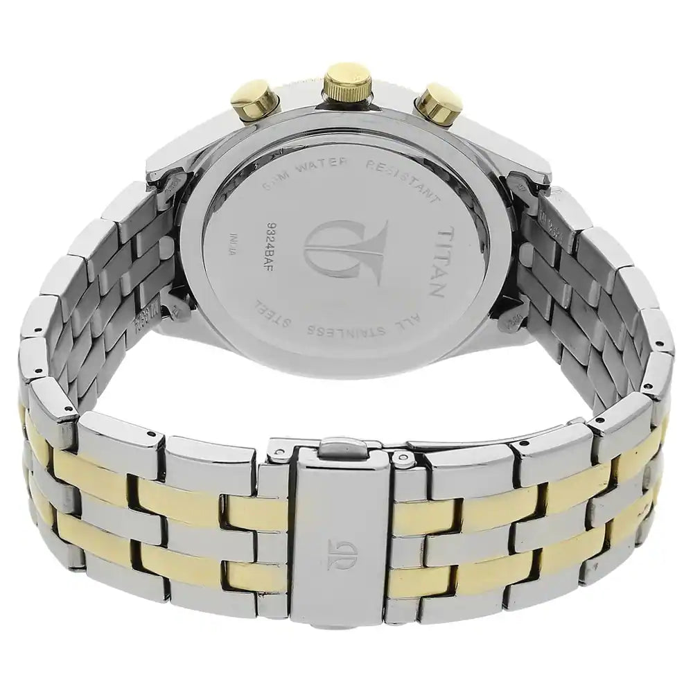Titan Silver Dial Multicoloured Stainless Steel Strap Watch - 9324BM01