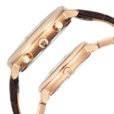 Titan Bandhan Quartz Analog with Date Brown Leather and Stainless Steel Strap for Couple 9400794207WZ02P