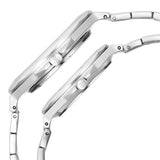 Titan Bandhan Quartz Analog with Date Silver Dial Two Toned Stainless Steel Strap Watch For Couple 9401094210km01