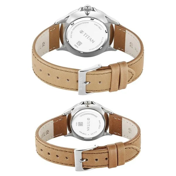 Titan Bandhan Quartz Analog with Date Green Dial Silver Stainless Steel Strap Watch For Couple 9401194211sl01 - KRISHNA WATCH COMPANY
