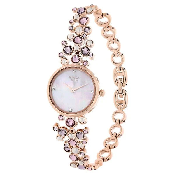 Titan Raga Moonlight Mother of Pearl Dial Women Watch - 95032WM02 - KRISHNA WATCH COMPANY