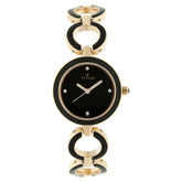 Titan Black Dial Rose Gold Metal Strap Watch - 95036WM01