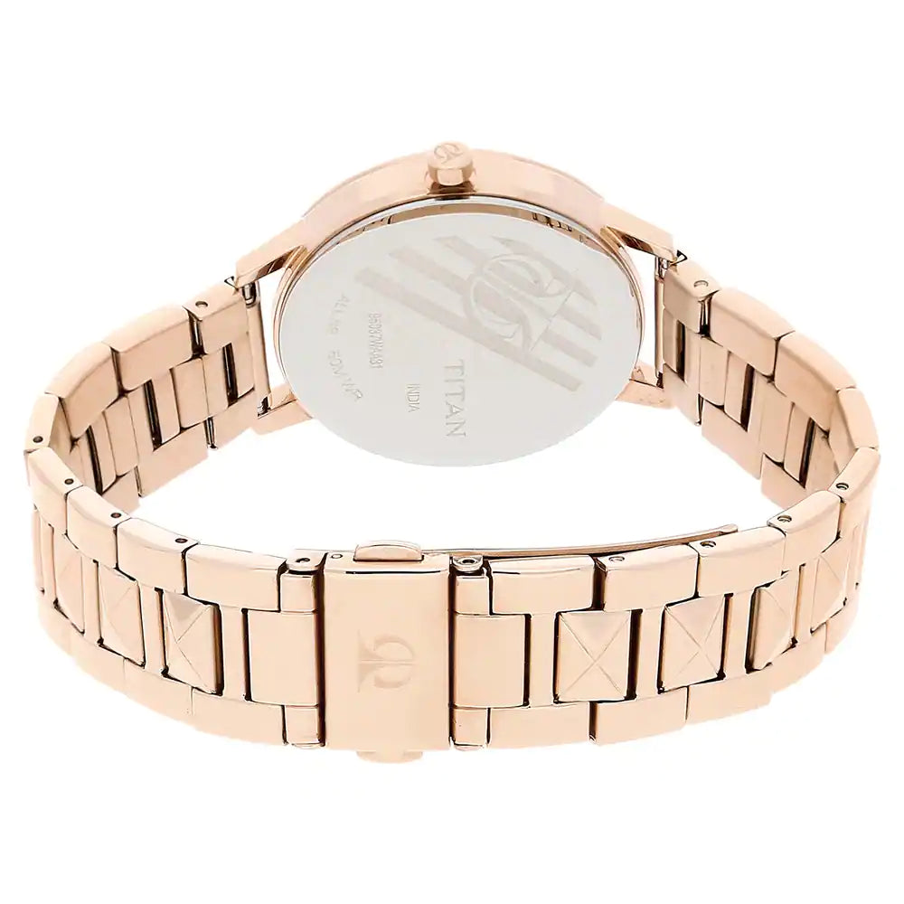 Titan Rose Gold Dial Rose Gold Stainless Steel Strap Watch 95037WM01 - KRISHNA WATCH COMPANY