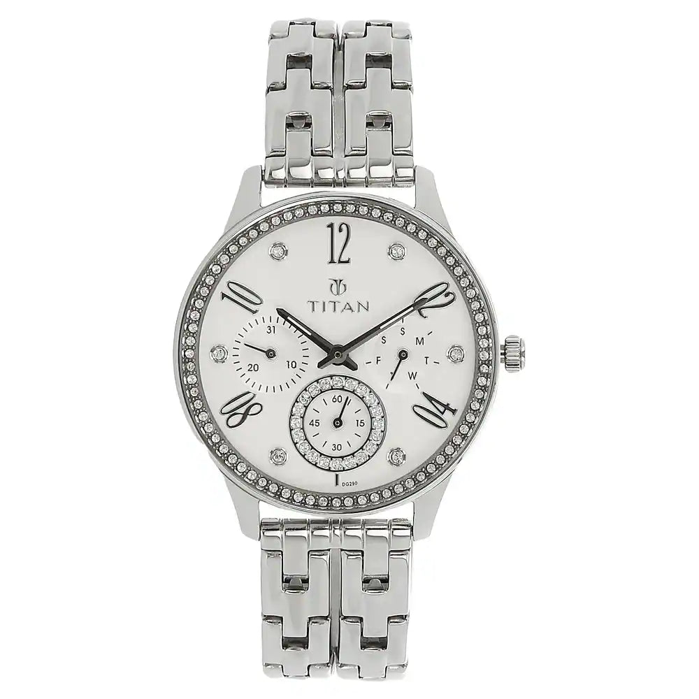 TITAN Silver Dial Silver Stainless Steel Strap Watch NL95040SM01 (DG290) - KRISHNA WATCH COMPANY