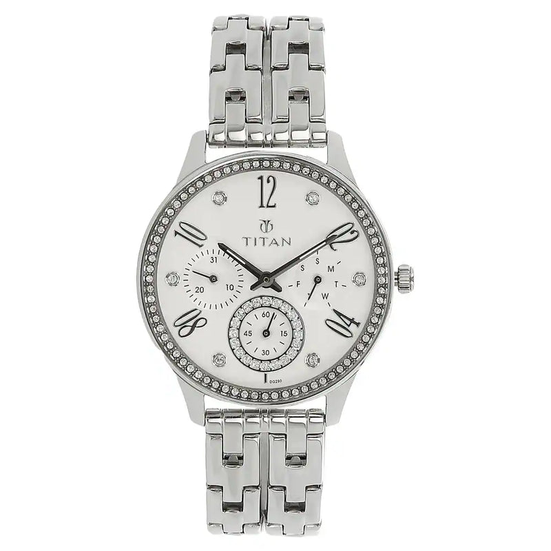 TITAN Silver Dial Silver Stainless Steel Strap Watch NL95040SM01 (DG290) - KRISHNA WATCH COMPANY
