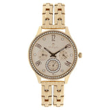 Titan Purple Rose Gold Dial Quartz Multifunction Stainless Steel Strap Watch for Women NR95040WM01