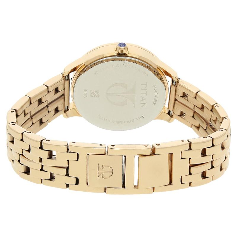 Titan Purple Rose Gold Dial Quartz Multifunction Stainless Steel Strap Watch for Women NR95040WM01 - KRISHNA WATCH COMPANY