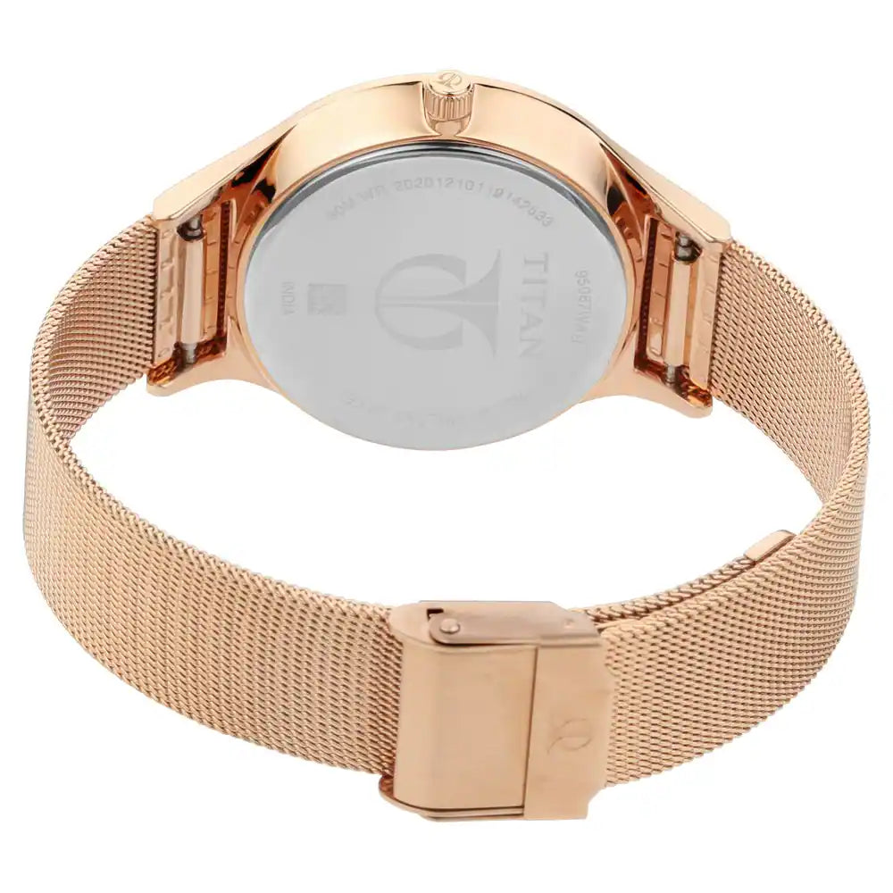 Titan Workwear Watch with White Dial & Metal Strap NP95067WM01 - KRISHNA WATCH COMPANY