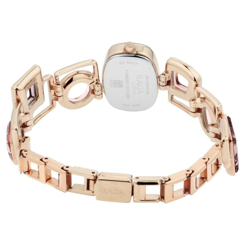 Titan Raga Facets Pink Dial Analog Stainless Steel Strap Watch for Women NR95118WM02 - KRISHNA WATCH COMPANY