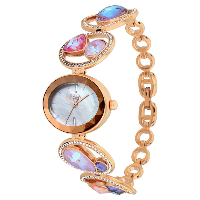 Titan Raga Moments of Joy Mother of Pearl Dial Analog Metal Strap watch for Women 95127WM01F - KRISHNA WATCH COMPANY