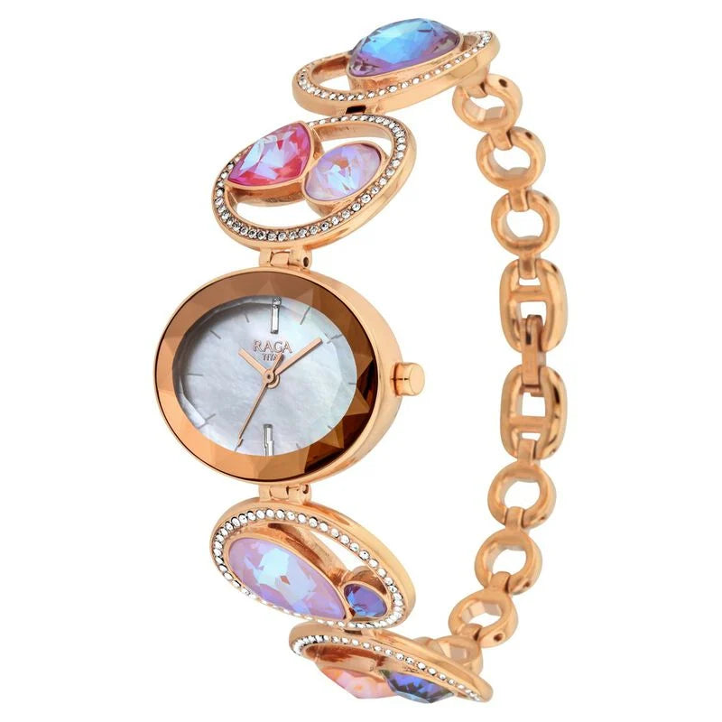 Titan Raga Moments of Joy Mother of Pearl Dial Analog Metal Strap watch for Women 95127WM01F - KRISHNA WATCH COMPANY