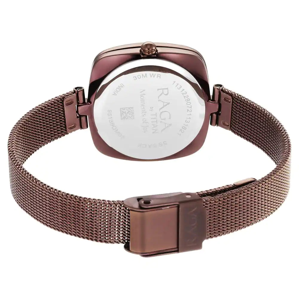 Titan Raga Moments of Joy Watch with Brown Dial & Brass Strap NR95139QM02 / NS95139QM02 - KRISHNA WATCH COMPANY