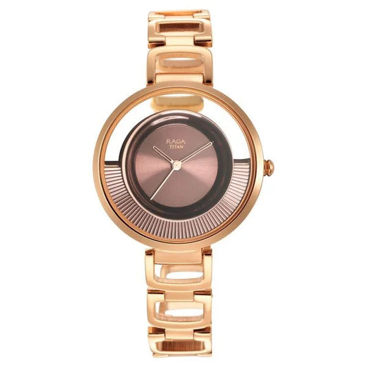 Titan Raga Moments of Joy Brown Dial Analog Watch for Women - 95140KM01