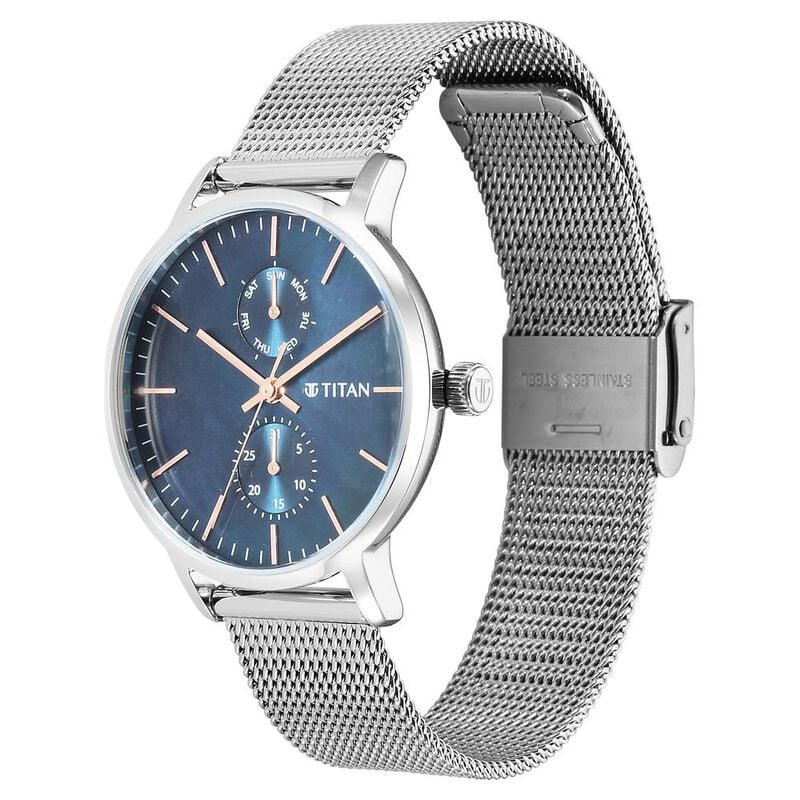 Titan Workwear Slimline Mother Of Pearl Dial Stainless Steel Strap Watch for Women 95143SM01 - KRISHNA WATCH COMPANY