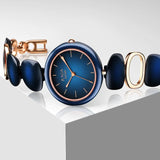 Titan Raga Ceramics Blue Dial Analog Metal Strap watch for Women 95146KD01