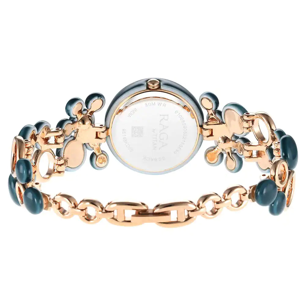 TITAN Raga Ceramics Blue Dial Metal Strap Watch 95148KD02 - KRISHNA WATCH COMPANY