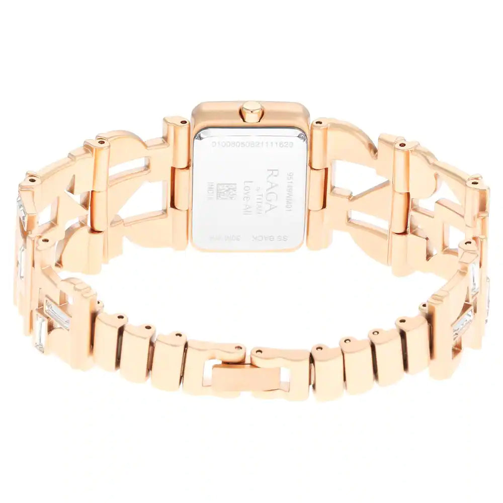 Titan Love All Watch with Mother Of Pearl Dial & Brass Strap 95149WM01 - KRISHNA WATCH COMPANY