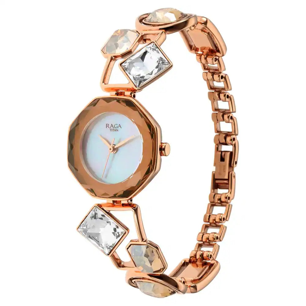 Titan Love All Watch with Mother Of Pearl Dial & Brass Strap NQ95151WM01 (DM541) - KRISHNA WATCH COMPANY