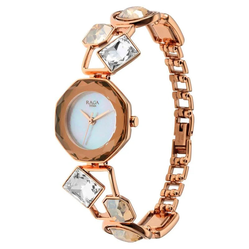 Titan Raga Love All Analog Mother of pearl Dial Watch for Women - 95151WM01 - KRISHNA WATCH COMPANY