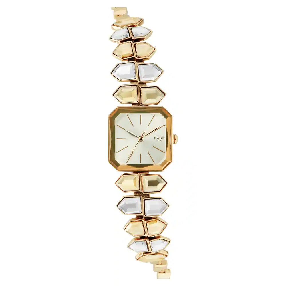 TITAN Love All Watch with Silver Dial & Brass Strap - 95152WM01 - KRISHNA WATCH COMPANY