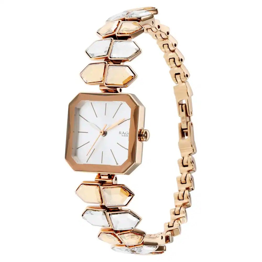 TITAN Love All Watch with Silver Dial & Brass Strap - 95152WM01 - KRISHNA WATCH COMPANY