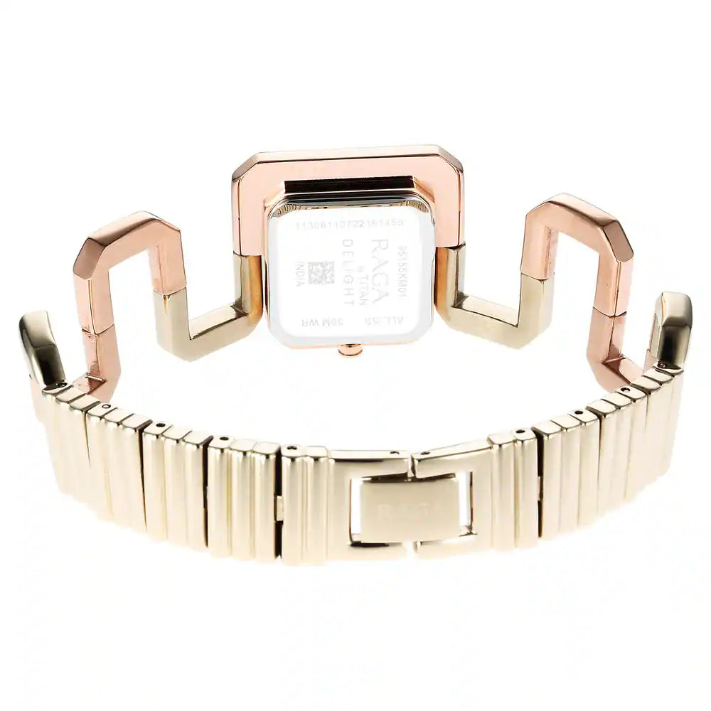 TITAN Raga Delight Rose Gold Dial Stainless Steel Strap Watch 95155KM01 - KRISHNA WATCH COMPANY
