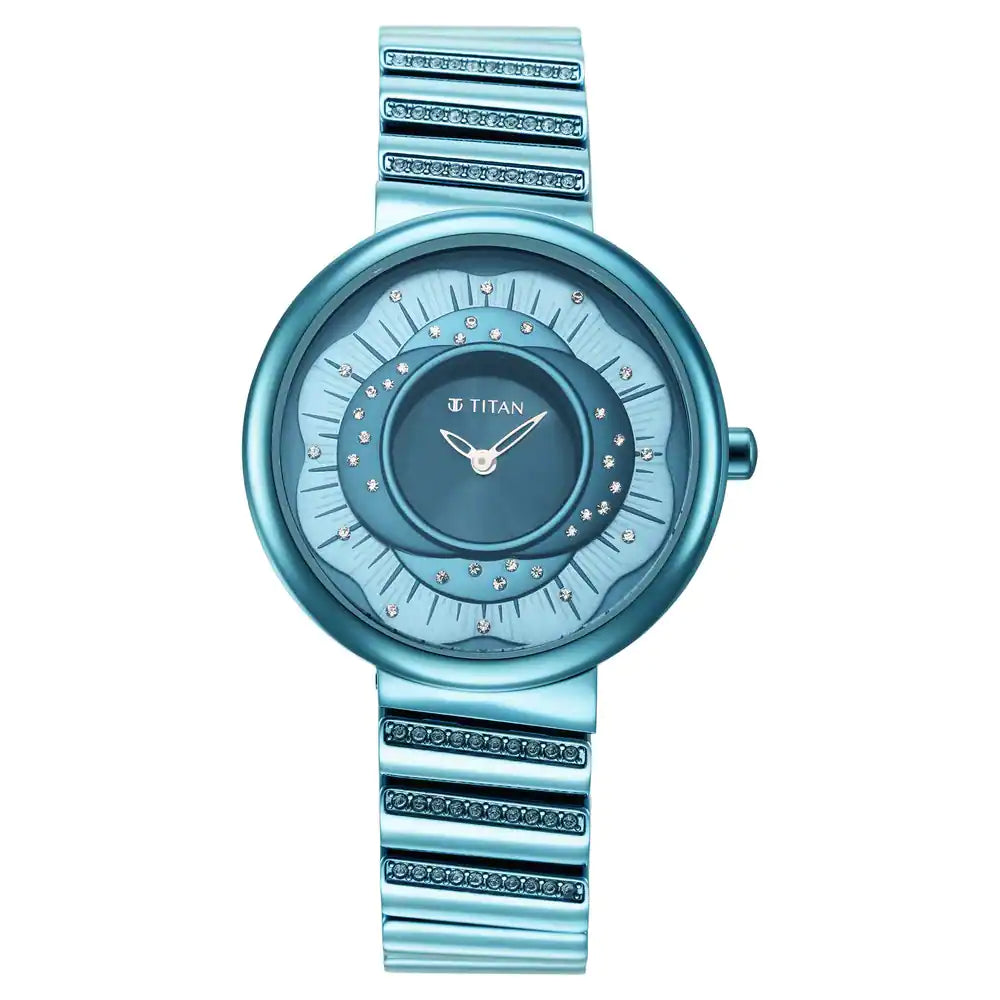 Titan Purple Unending Beauty Blue Dial Analog Watch 95160QM01 - KRISHNA WATCH COMPANY