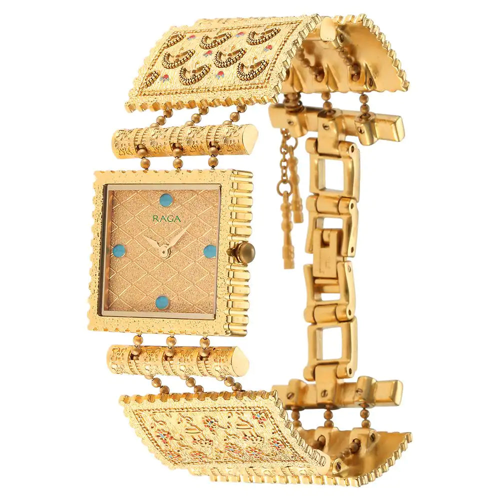 TITAN Raga X Masaba Golden Dial Steel & Brass Strap Watch 95166YM01 - KRISHNA WATCH COMPANY