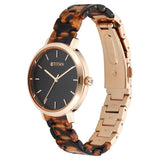 Titan Purple Acetate Quartz Analog Black Dial Brass & Acetate Strap Watch for Women 95188KD01