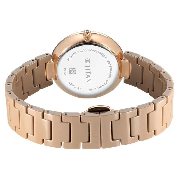 Titan Purple Ceramics Pink Dial Analog Ceramic Strap watch for Women - 95189KC04 - KRISHNA WATCH COMPANY