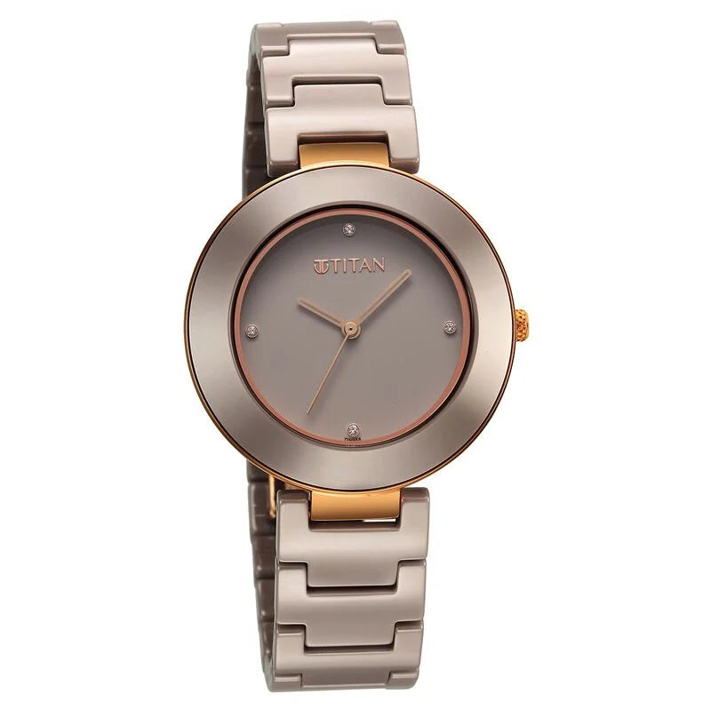 Titan Purple Ceramics Quartz Analog Watch for Women - 95189KC08 - KRISHNA WATCH COMPANY