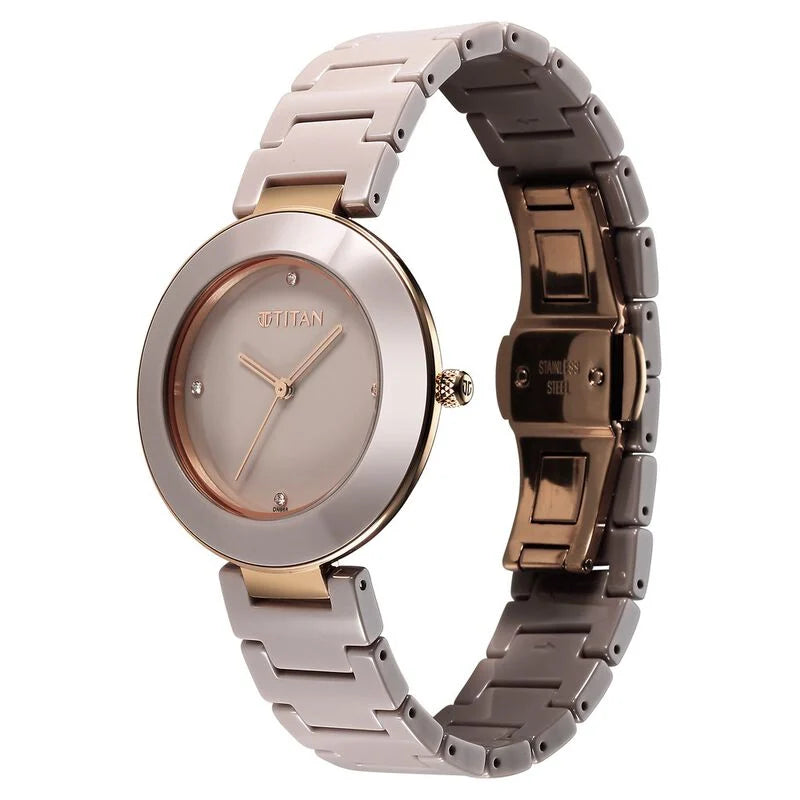 Titan Purple Ceramics Quartz Analog Watch for Women - 95189KC08 - KRISHNA WATCH COMPANY