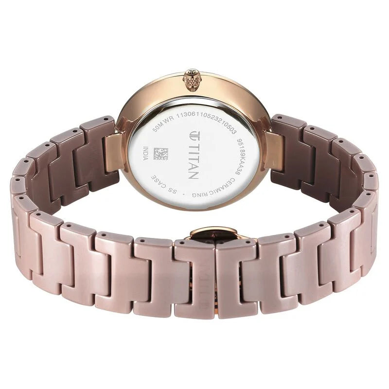 Titan Purple Ceramics Quartz Analog Watch for Women - 95189KC08 - KRISHNA WATCH COMPANY