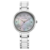 Titan Women Purple ceramics Round Mother of pearl Watches 95217KD01
