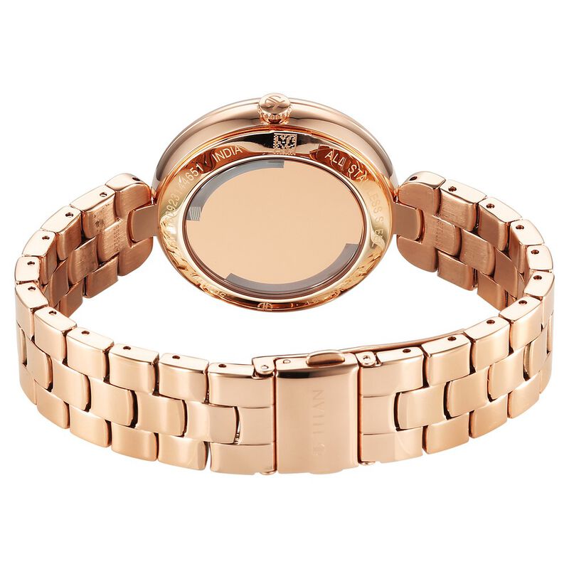 Titan Purple Abstract Quartz Analog Rose Gold Stainless Steel Strap for Women 95229WM01 - KRISHNA WATCH COMPANY